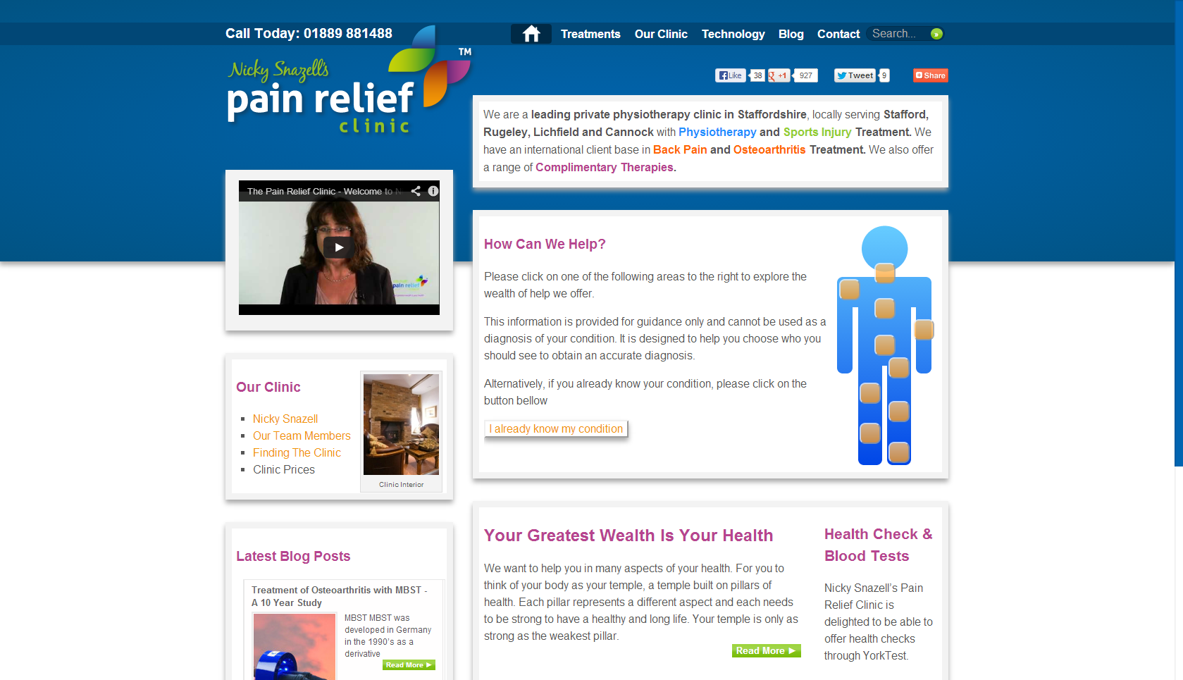 Nicky Snazell's Pain Relief Clinic Website
